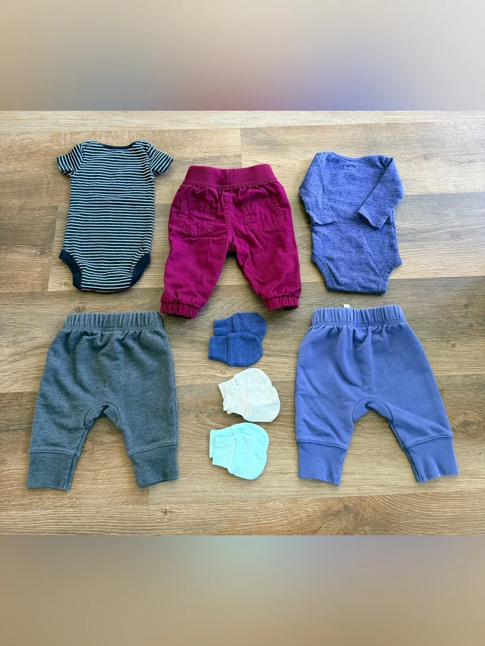 CARTERS | Baby Bundle Onesies Pants Mittens | Essentials Set | 8 Piece Lot